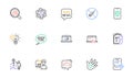 Seo idea, Fingerprint and No vaccine line icons for website, printing. For design. Vector