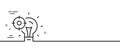 Seo idea line icon. Web targeting sign. Traffic management. Minimal line pattern banner. Vector