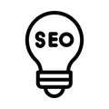 SEO idea vector thin line icon Royalty Free Stock Photo
