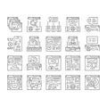 seo improve top website icons set vector