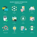 Seo internet marketing icons, modern flat design vector Royalty Free Stock Photo