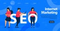 SEO for internet marketing landing page template design. Optimize website to get better traffic and find better keyword for your c