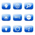 SEO Internet Sign Square Vector Blue Icon Set 2 Royalty Free Stock Photo