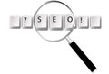 SEO keys magnifying glass search optimized