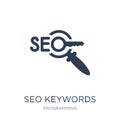 SEO Keywords icon. Trendy flat vector SEO Keywords icon on white