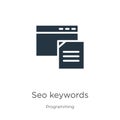 Seo keywords icon vector. Trendy flat seo keywords icon from programming collection isolated on white background. Vector