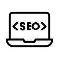 SEO laptop vector thin line icon Royalty Free Stock Photo