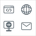 seo line icons. linear set. quality vector line set such as email, web, internet Royalty Free Stock Photo