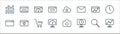 seo line icons. linear set. quality vector line set such as stats, time, speed test, web page, stats, speed test, upload, setting Royalty Free Stock Photo