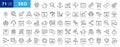 Outline web icons set - Search Engine Optimization. Thin line web icon collection. Royalty Free Stock Photo