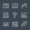 SEO line icons set