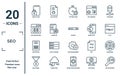 seo linear icon set. includes thin line encryption, seo monitoring, seo report, funnel, keywords, search, hardware icons for