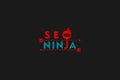 SEO LOGO DESIGN ILLUSTRATION. SEARCH ENGINE OPTIMATION LOGO WITH NINJA HEAD Royalty Free Stock Photo