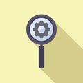 Seo magnifier icon flat vector. Content website