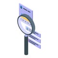 Seo magnifier icon isometric vector. Data analysis Royalty Free Stock Photo