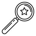 Seo magnifier icon, outline style Royalty Free Stock Photo