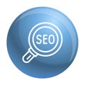 Seo magnify glass icon, outline style Royalty Free Stock Photo