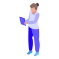 Seo manager icon isometric vector. Digital engine