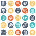 SEO and Marketing Bold Vector outline icons set included with ads, van, bulb and many of icons that can be used in seo and market Royalty Free Stock Photo