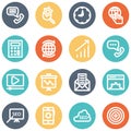 SEO and Marketing Bold Vector outline icons set included with ads, van, bulb and many of icons that can be used in seo and market Royalty Free Stock Photo