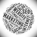 SEO and Marketing. Cloud of words. Royalty Free Stock Photo