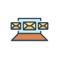 Color illustration icon for email, marketing and social media