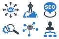 Seo Marketing Flat Vector Icons Royalty Free Stock Photo