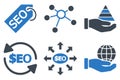 Seo Marketing Flat Vector Icons Royalty Free Stock Photo