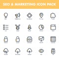 Seo & Marketing icon pack isolated on white background. for your web site design, logo, app, UI. Vector graphics illustration and Royalty Free Stock Photo