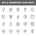 Seo & Marketing icon pack isolated on white background. for your web site design, logo, app, UI. Vector graphics illustration and Royalty Free Stock Photo