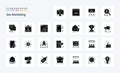 25 Seo Marketing Solid Glyph icon pack Royalty Free Stock Photo