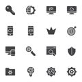 SEO marketing vector icons set Royalty Free Stock Photo