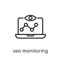 seo Monitoring icon. Trendy modern flat linear vector seo Monitoring icon on white background from thin line Programming