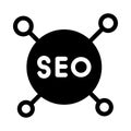 SEO network vector glyph flat icon Royalty Free Stock Photo