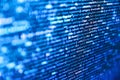 SEO optimization. Application web source code on monitor. Abstract modern virtual computer script. Modern web development Royalty Free Stock Photo