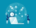 SEO optimization. Concept business vector illustration, Technology, Searching and Analysis, Development Royalty Free Stock Photo
