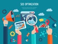 Seo Optimization Concept With Hands