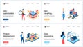 SEO optimization, data processing and report, project development set and tiny people Royalty Free Stock Photo