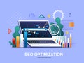SEO optimization flat concept with gradients.