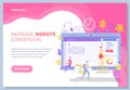 Seo optimization, increase conversion concept. People working on computer with shopping web page