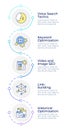 SEO optimization infographic design template Royalty Free Stock Photo