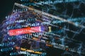 SEO optimization. Modern tech. PHP syntax highlighted. Writing programming functions on laptop. Big data and Internet of things Royalty Free Stock Photo