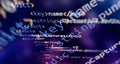 SEO optimization. Modern tech. PHP syntax highlighted. Writing programming functions on laptop. Big data and Internet of things Royalty Free Stock Photo