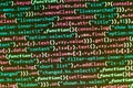 SEO optimization. Software abstract background. Coding script text on screen. Displaying program code on computer. Royalty Free Stock Photo