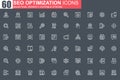 SEO optimization thin line icon set. Royalty Free Stock Photo