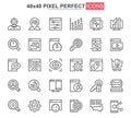 SEO optimization thin line icon set. Royalty Free Stock Photo