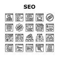 seo optimize community icons set vector