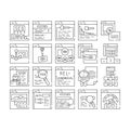 seo optimize search rank icons set vector