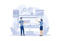 SEO optimizer concept. Idea of search engine optimization for website as marketing strategy. Web page promotion in the internet.