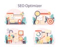 SEO optimizer concept set. Idea of search engine optimization